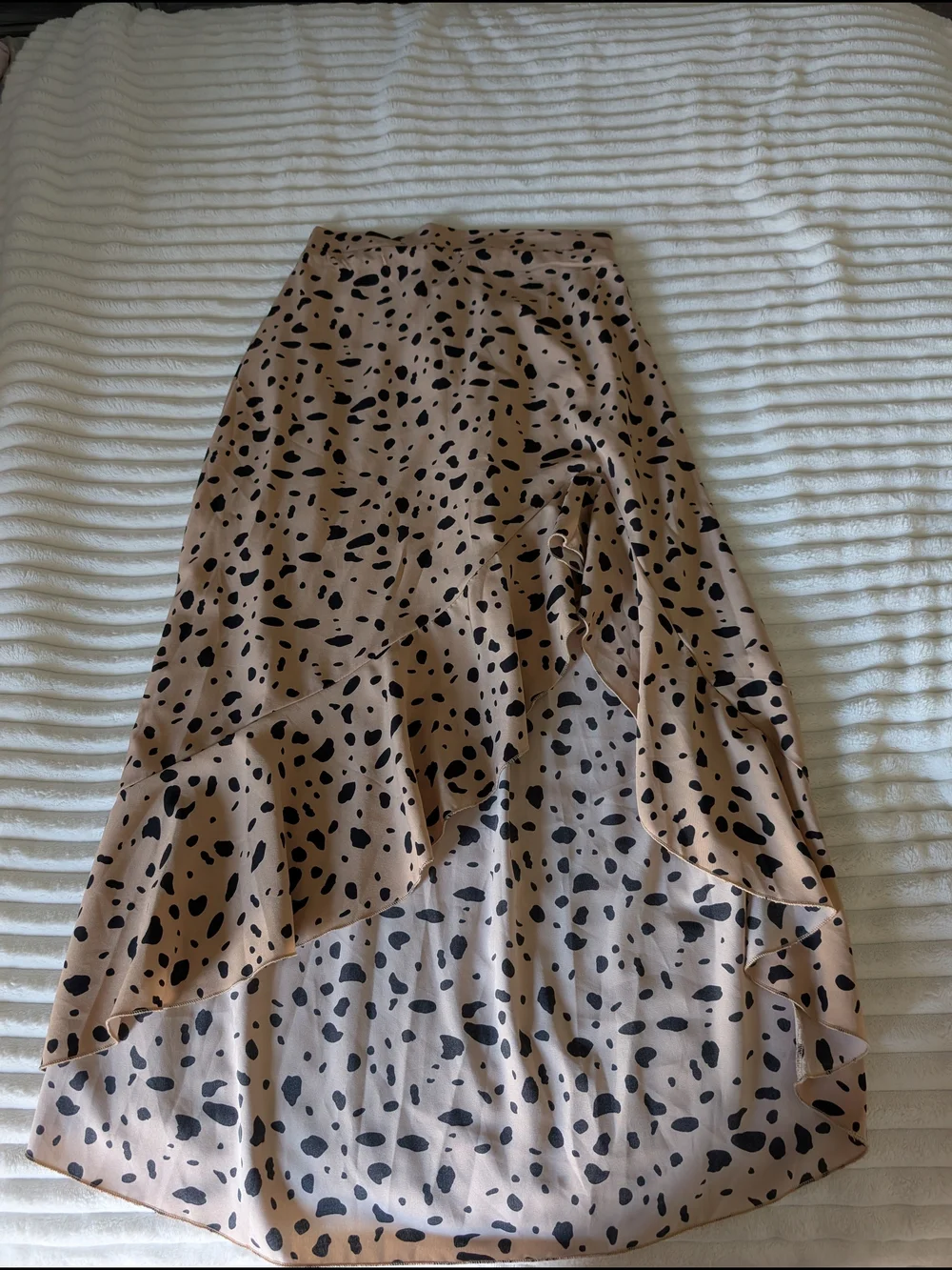 Leopard Print Midi Skirt in Beige
